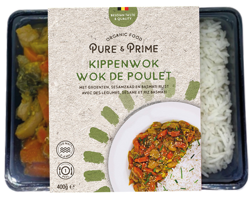 Pure & Prime Kippenwok - groenten - sesamzaad & basmati rijst bio 400g